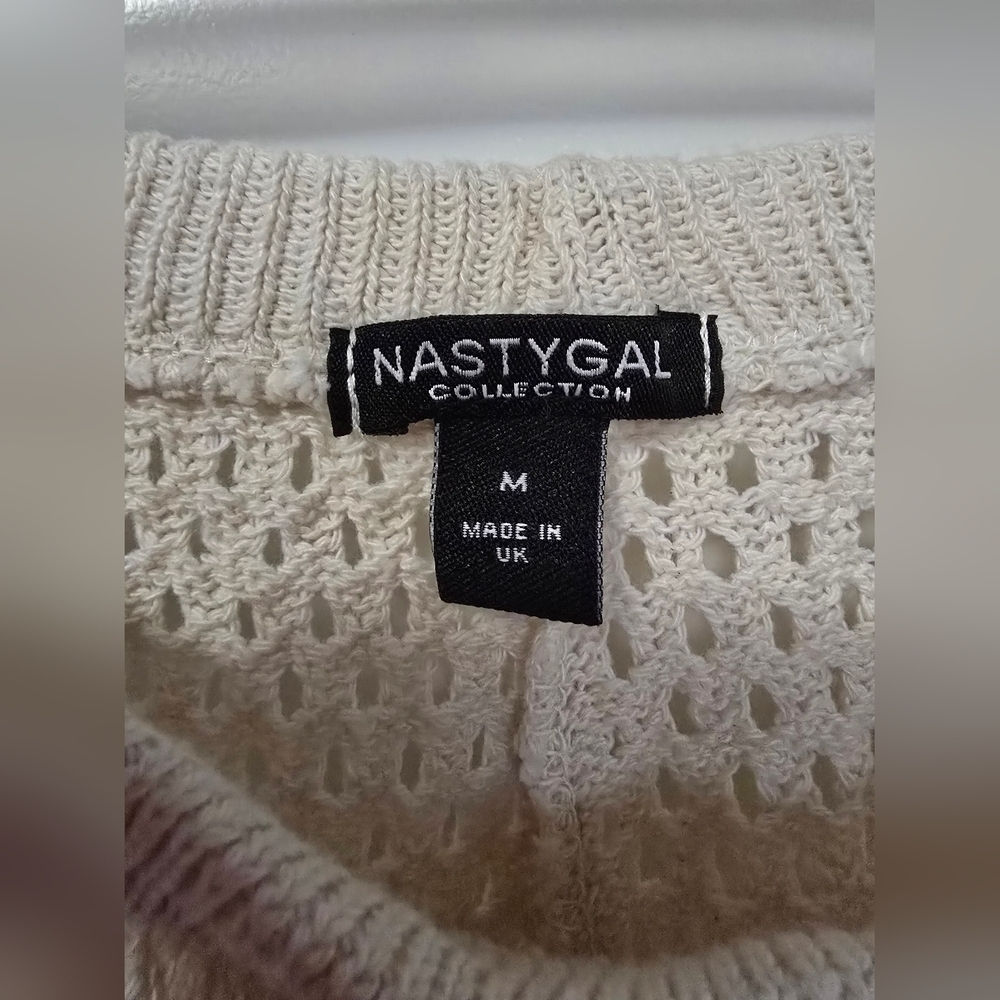 Nasty Gal White Wide Leg Crochet Pants - Picture 4 of 7